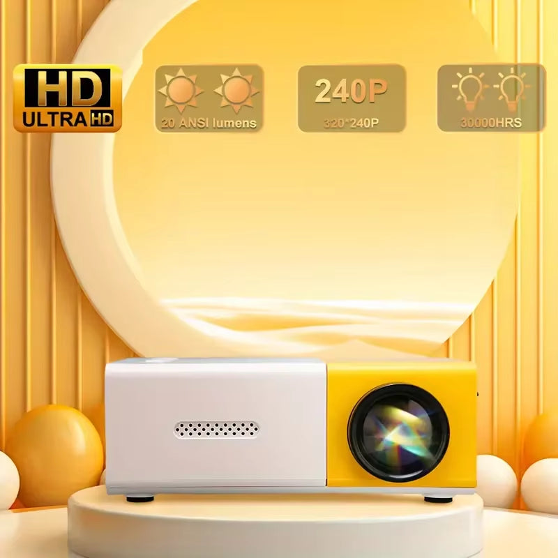 Mini Projector 72 - Inch Screen LED Lamp Life 30000 Hours, Support Hd, Compatible with Android/Ios/Windows/Hdtv/Usb